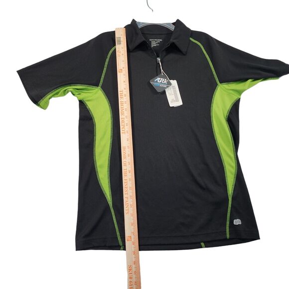 North End Performance 1/4 Zip Polo Cool Logik Men's Size M Black Acid Green NWT - Picture 6 of 7